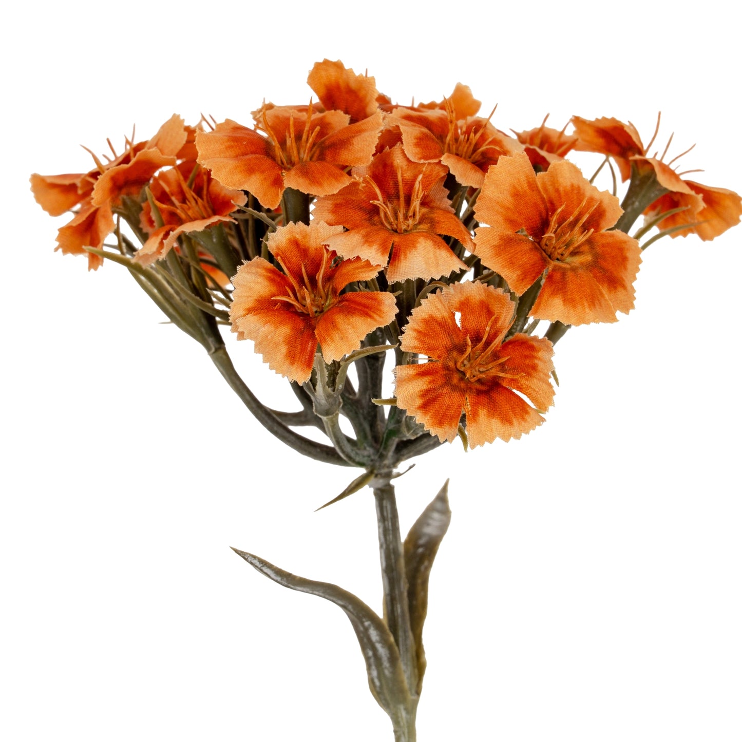 Set of 3 Artificial Flowers Orange Dianthus Sprays