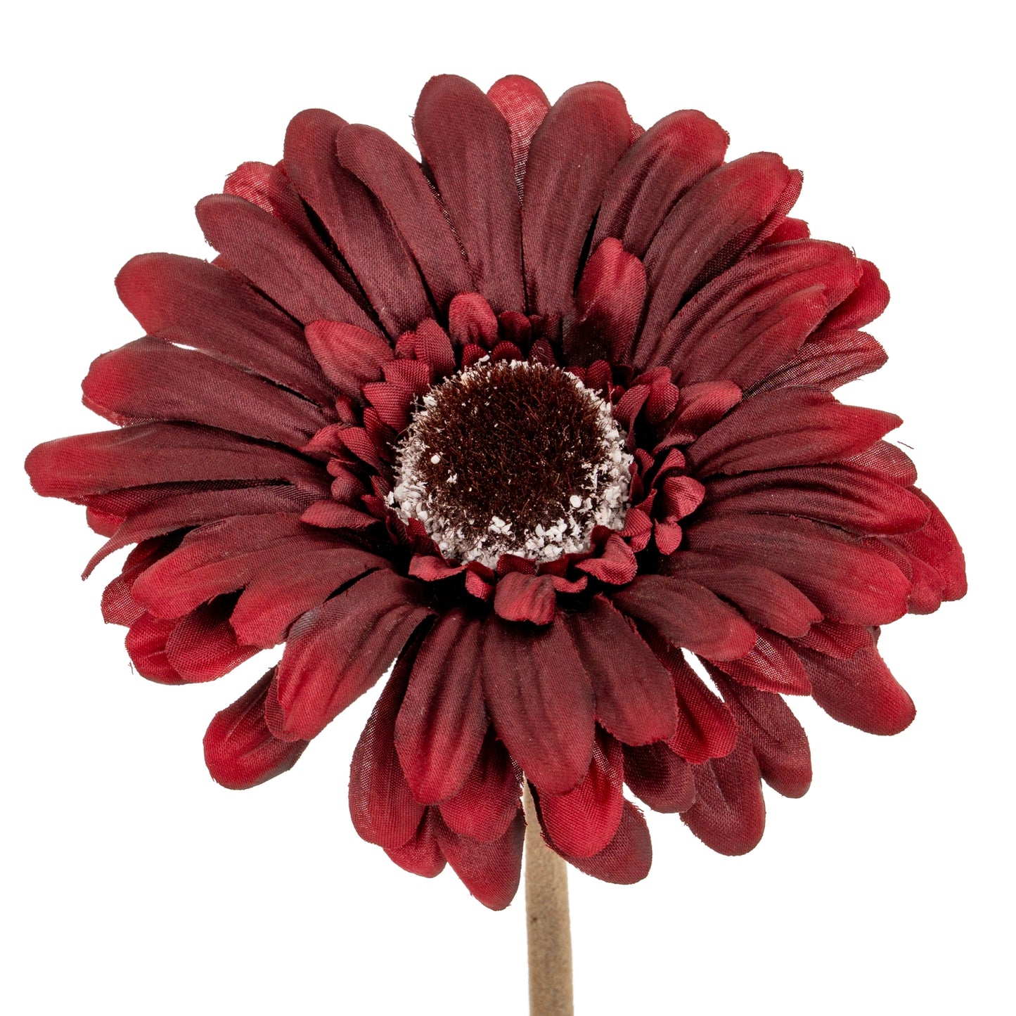 Set of 3 Artificial Flowers Burgundy Gerbera Stems