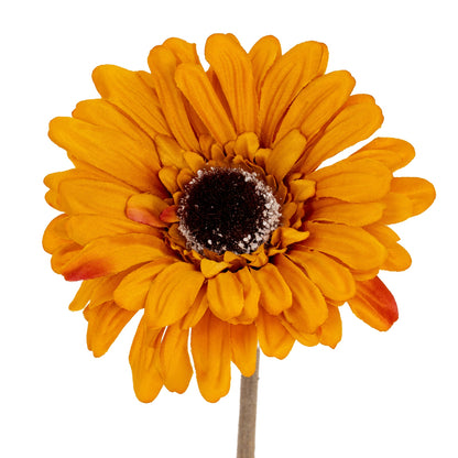 Set of 3 Artificial Flowers Orange Gerbera Stems