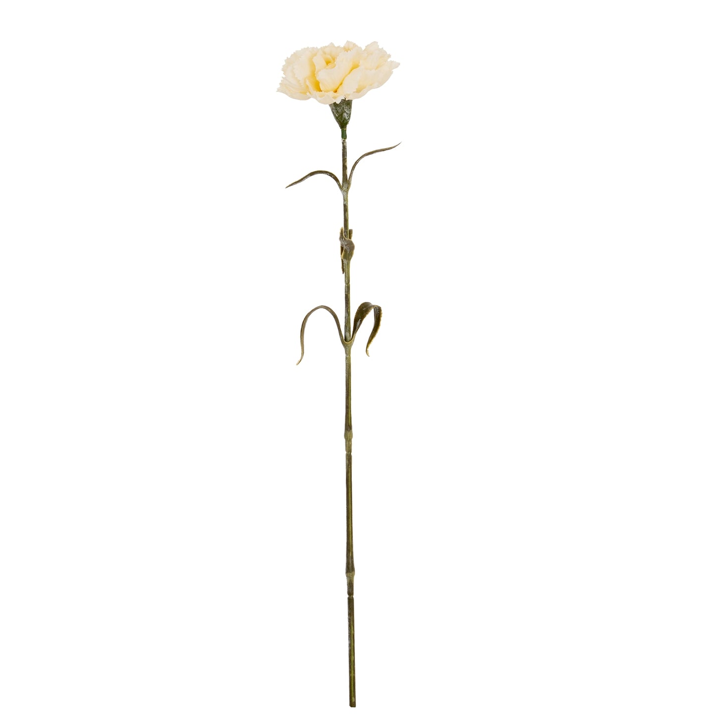 Set of 3 Artficial Flowers Cream Carnation Stems