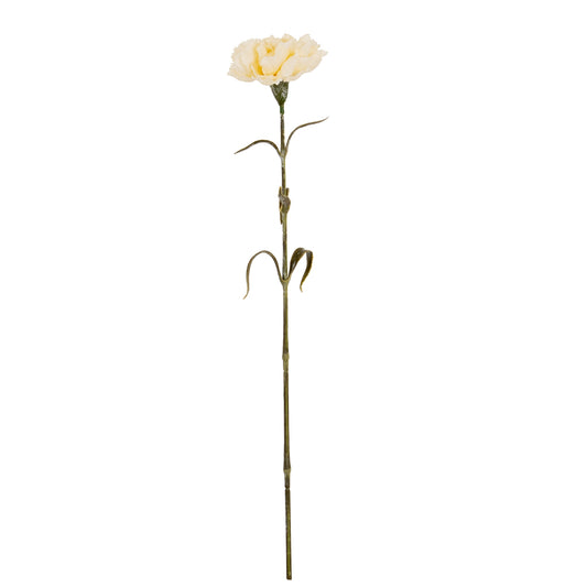 Set of 3 Artficial Flowers Cream Carnation Stems