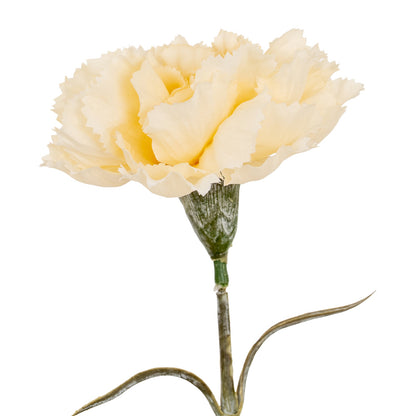 Set of 3 Artficial Flowers Cream Carnation Stems