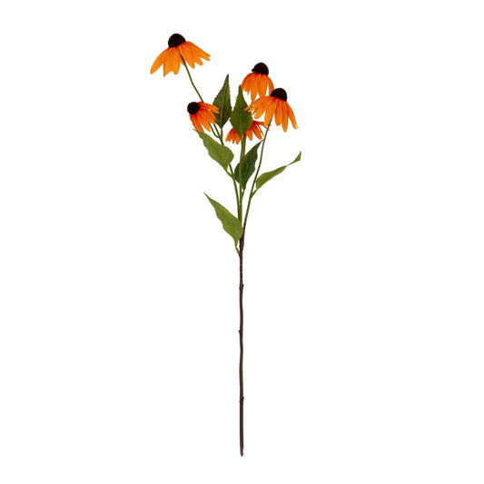 Set of 3 Artificial Flowers Orange Echinacea Sprays
