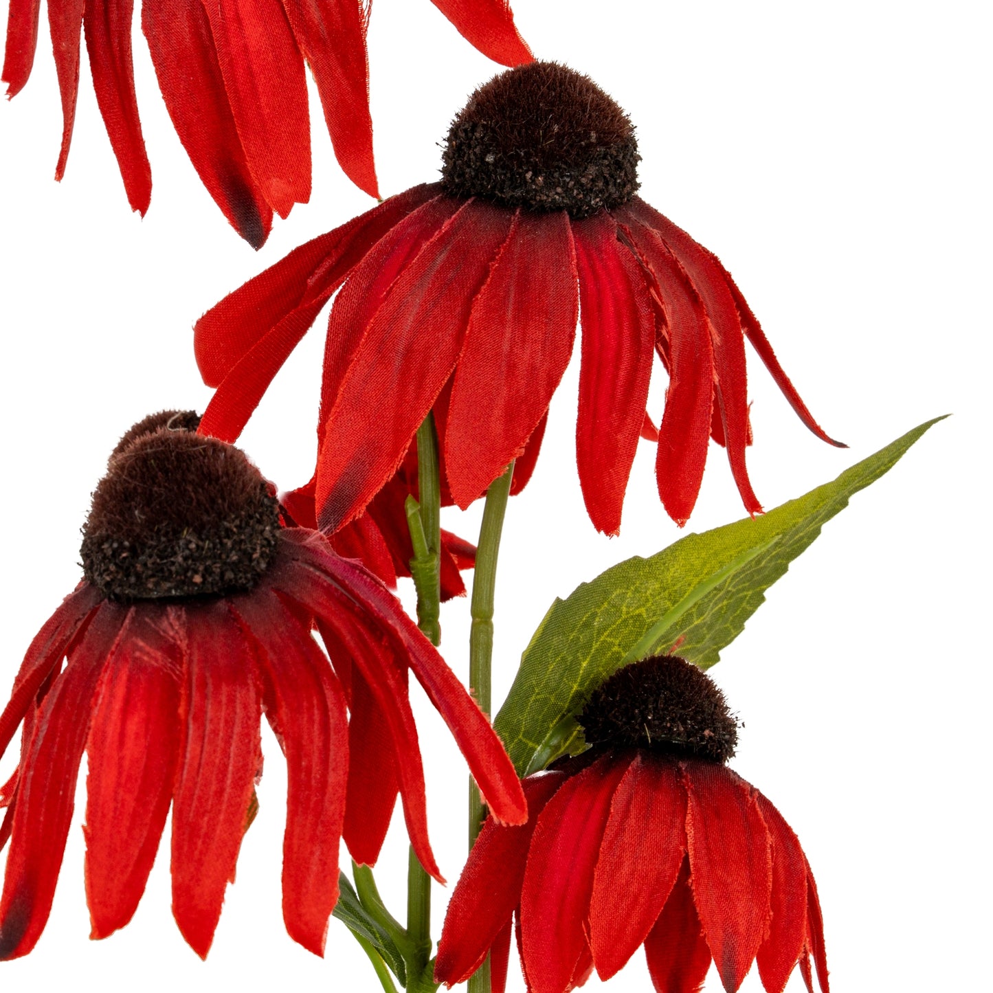 Set of 3 Artificial Flowers Red Echinacea Sprays