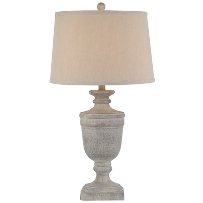 Baroville Grey Ages Table Lamp With Cream Linen Shade