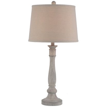 Piana Slim Natural Wooden Table Lamp With Linen Shade