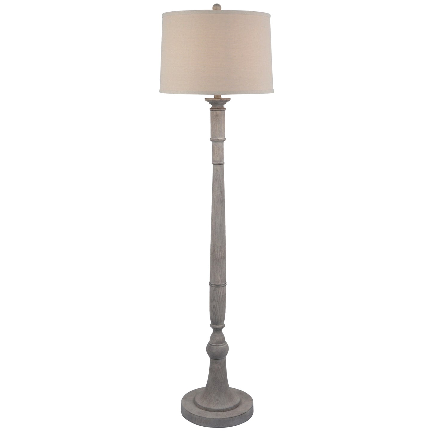 Piana Slim Natural Wooden Floor Lamp With Linen Shade