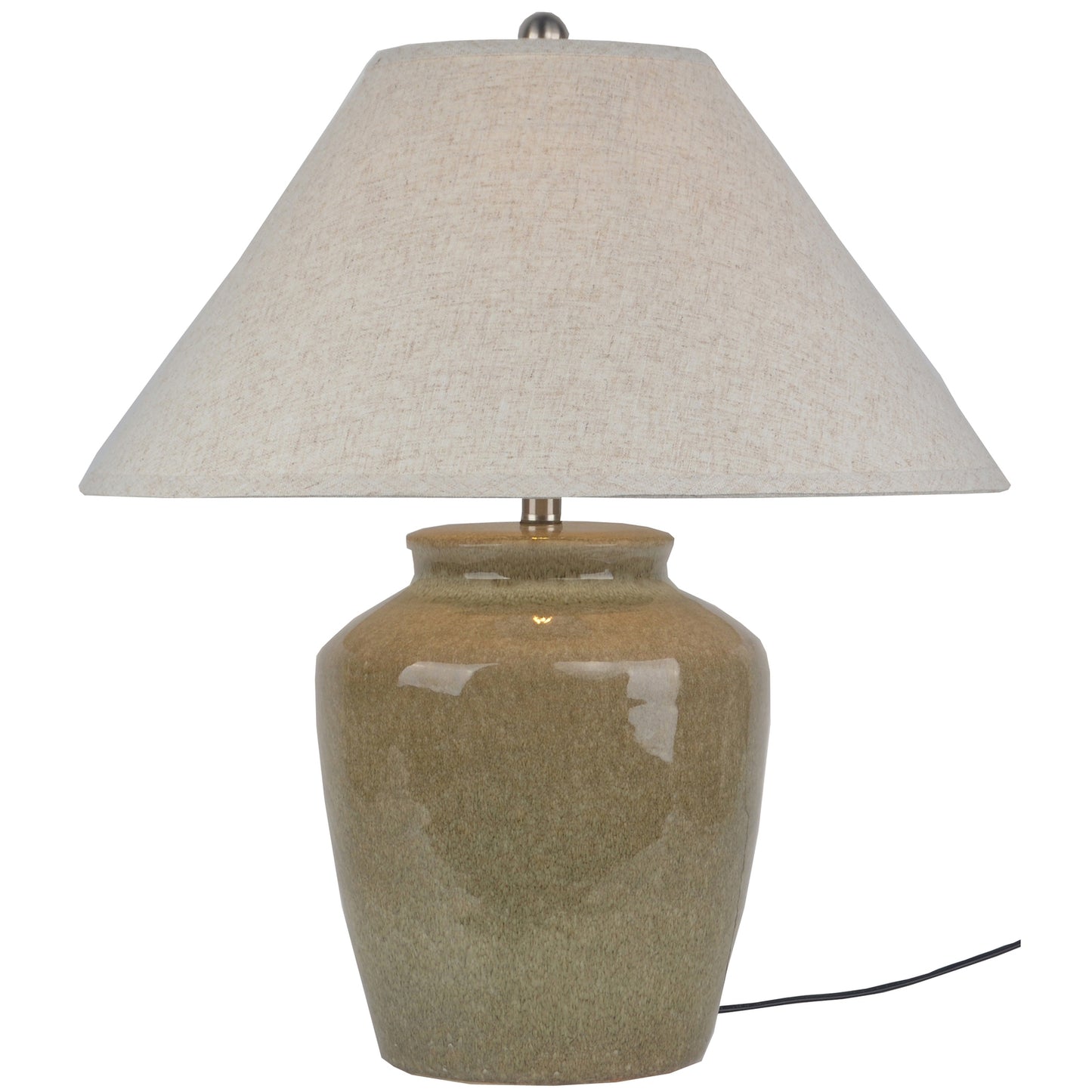 Rocamadour Ceramic Table Lamp With Tapered Linen Shade