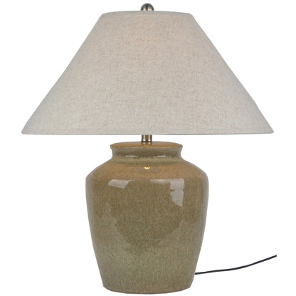 Rocamadour Ceramic Table Lamp With Tapered Linen Shade