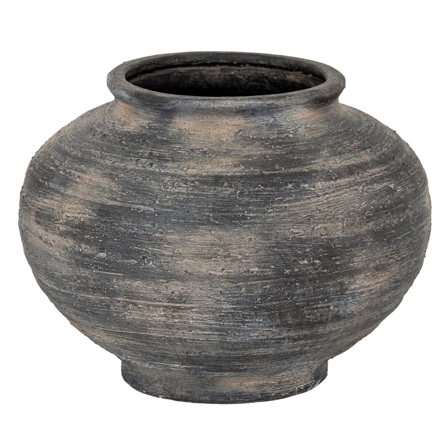 Bramble Dark Aged Squat Layered Ceramic Vase