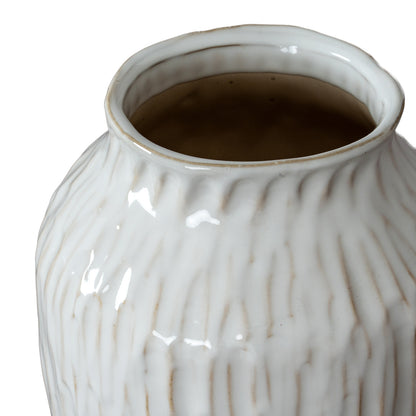 Windmere White  OpleTextured Ceramic Vase