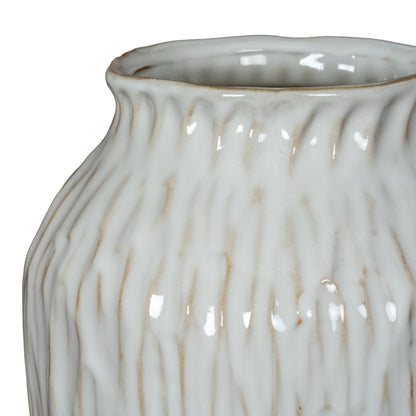 Windmere White  OpleTextured Ceramic Vase