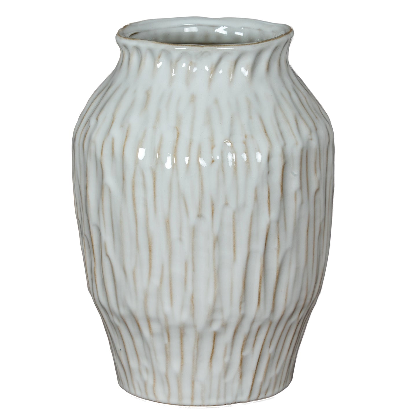 Windmere White  OpleTextured Ceramic Vase