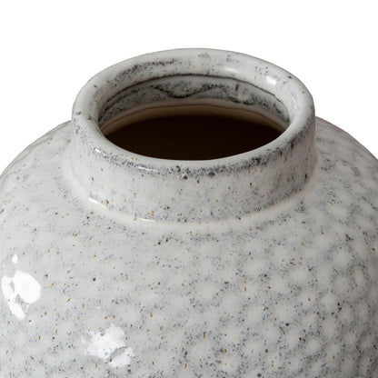 Moss White Dimple Small  Ceramic Vase