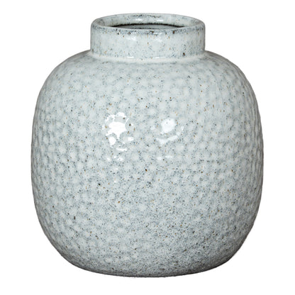 Moss White Dimple Small  Ceramic Vase