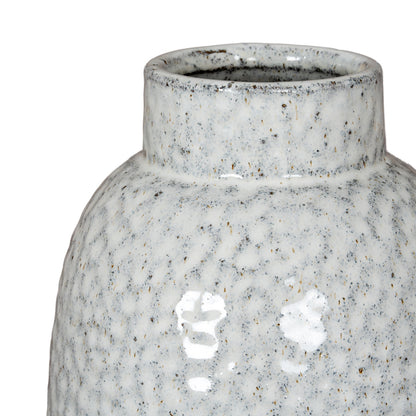 Moss White Dimple Medium Ceramic Vase