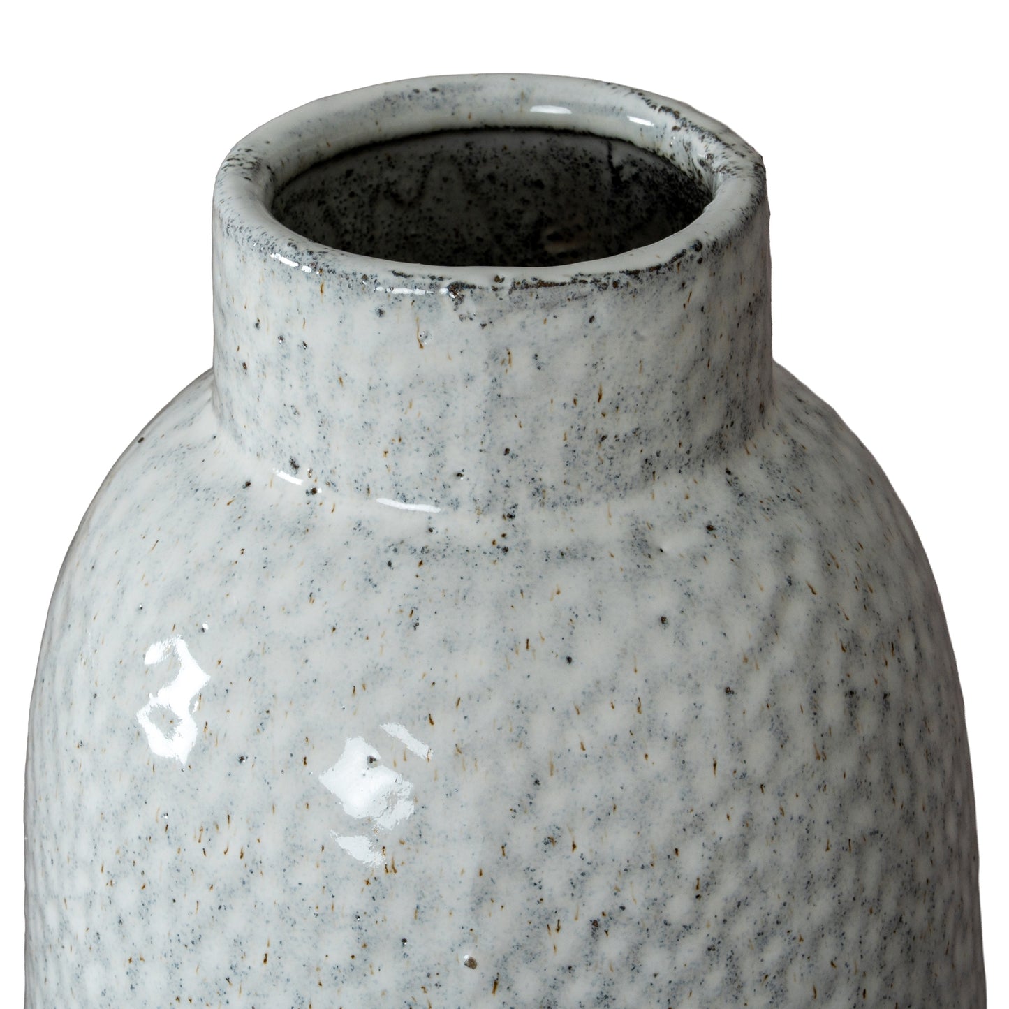 Moss White Dimple Large Ceramic Vase