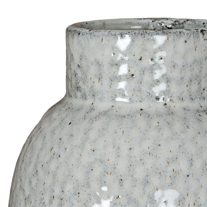 Moss White Dimple Large Ceramic Vase