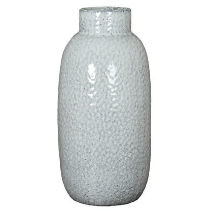 Moss White Dimple Large Ceramic Vase