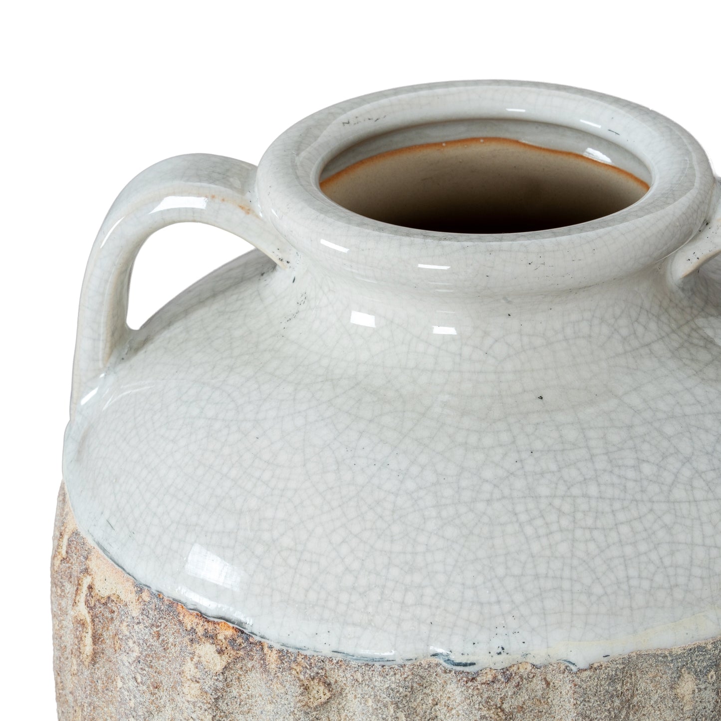 Stonewild Large White and Sand Amphora Ceramic Vase