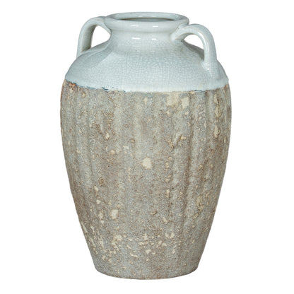 Stonewild Large White and Sand Amphora Ceramic Vase
