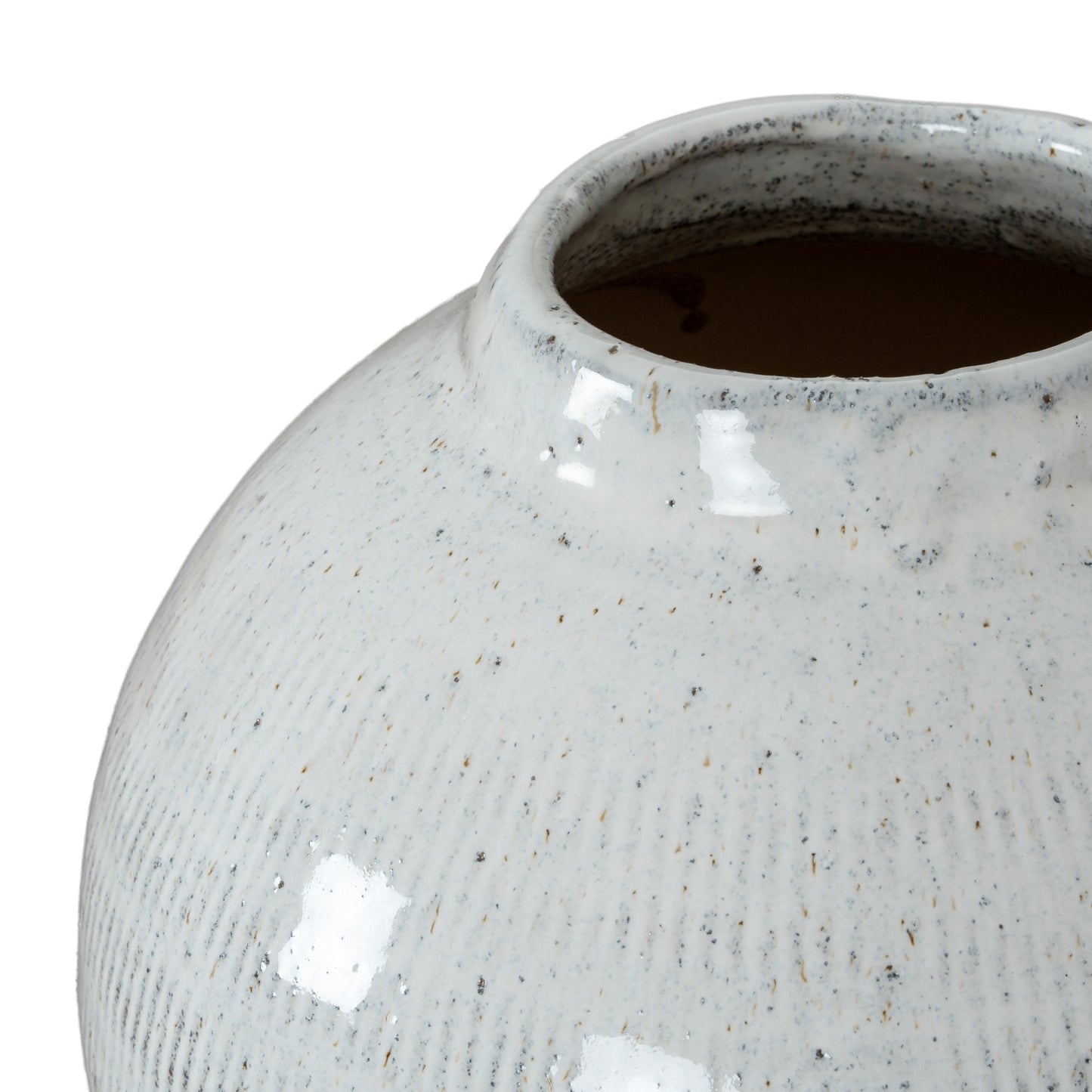 Terravine Large White Olpe Ceramic Vase with Textured Finish