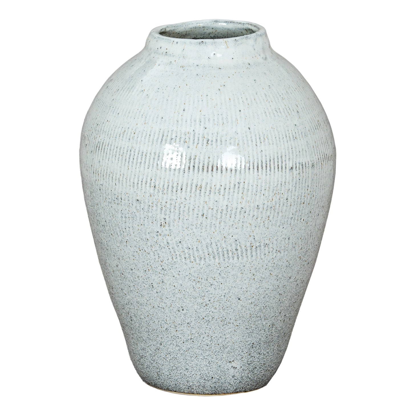 Terravine Large White Olpe Ceramic Vase with Textured Finish