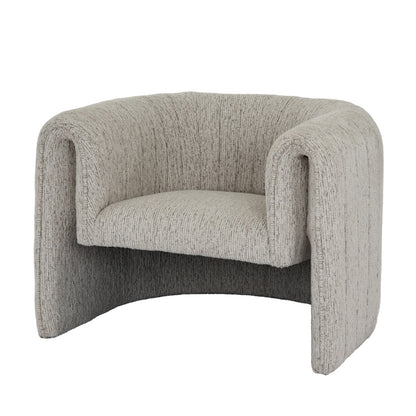 Mirmande Soft Grey Minimalist Curved Accent Armchair