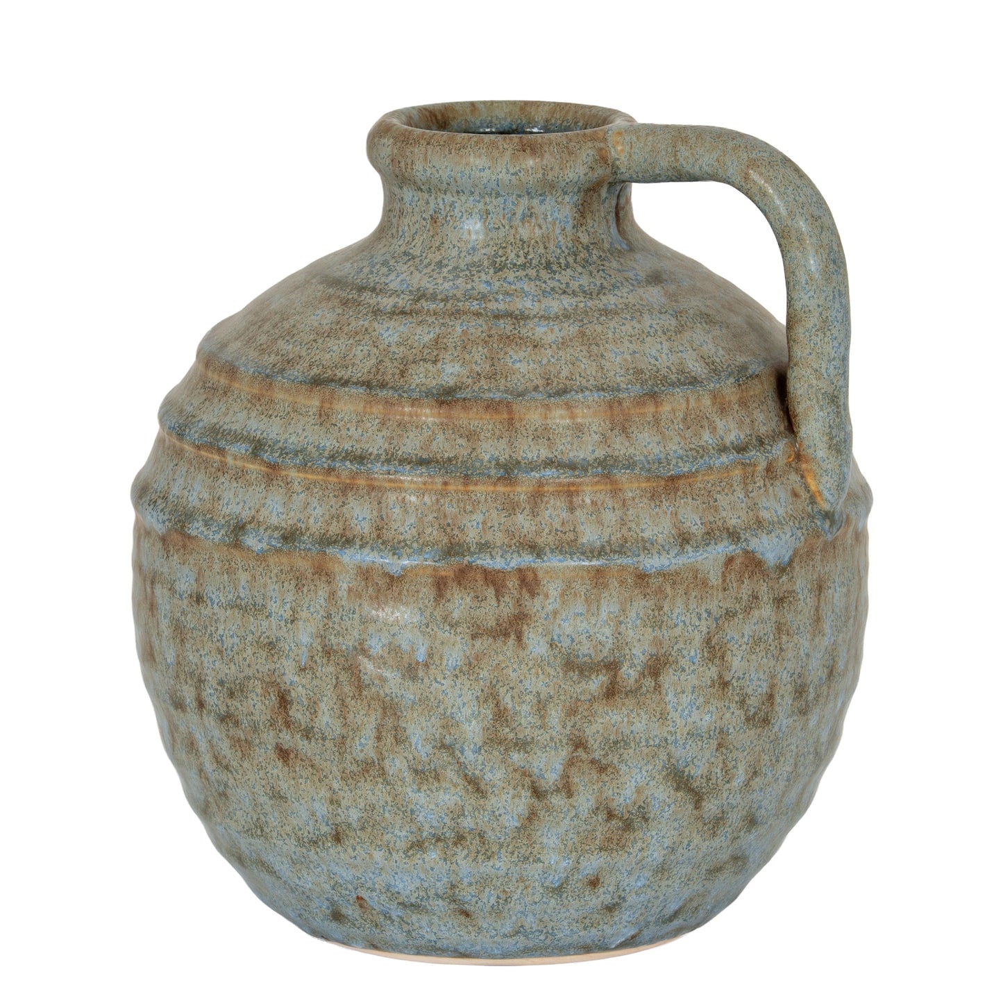 Kala Large Rustic Ceramic Jug Bottle Vase with Handle