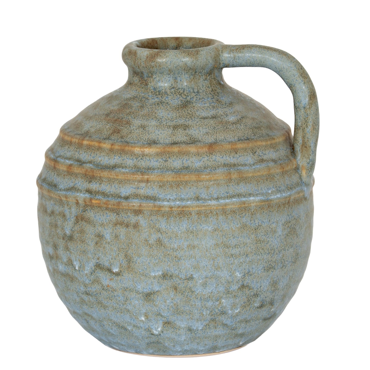 Kala Large Rustic Ceramic Jug Bottle Vase with Handle