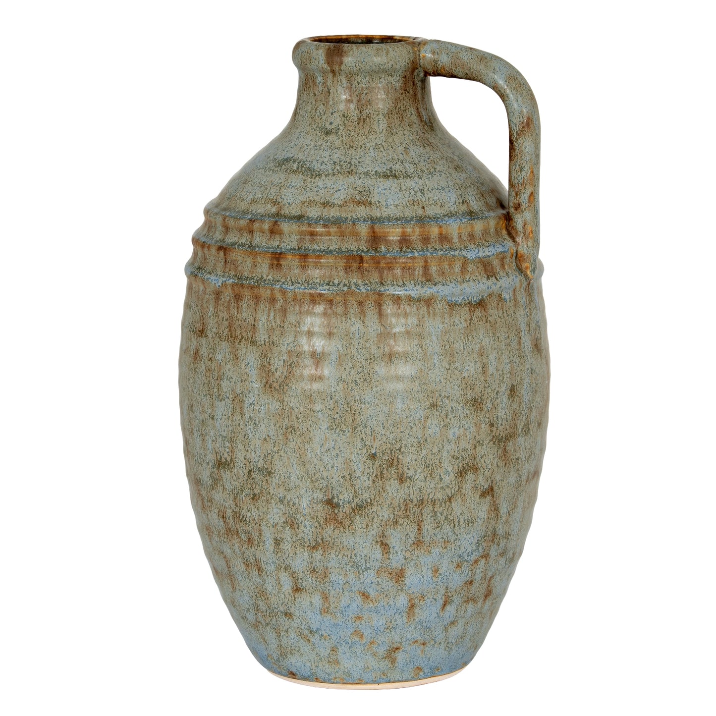 Kala Tall Rustic Ceramic Jug Bottle Vase with Handle