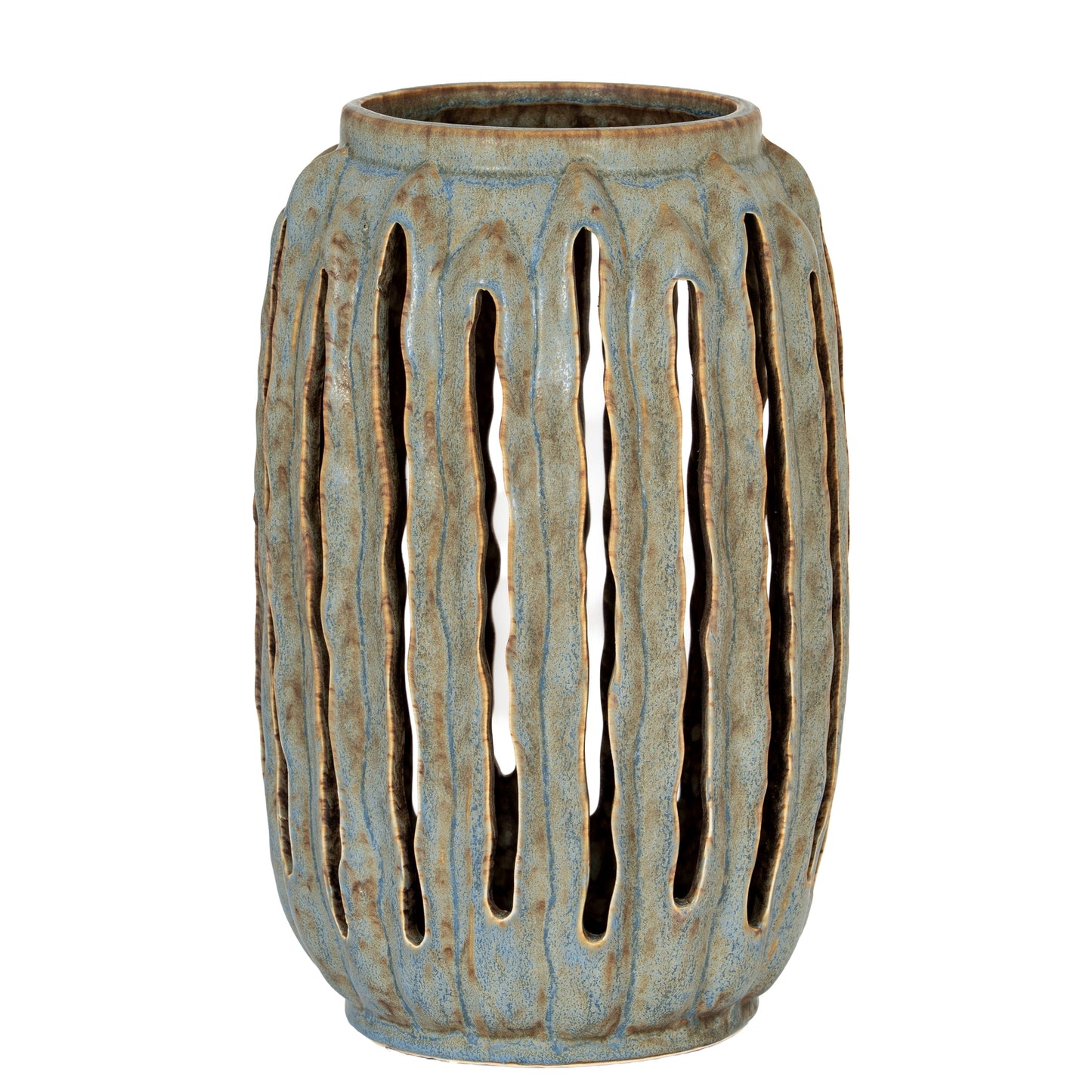 Textured Ceramic Cut Out Candle Holder Lantern