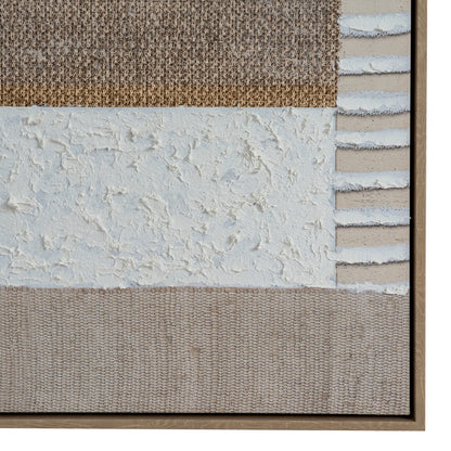 Monodendri Textured Woven Plaster Hand Painted Canvas In Frame