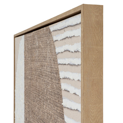 Monodendri Textured Woven Plaster Hand Painted Canvas In Frame