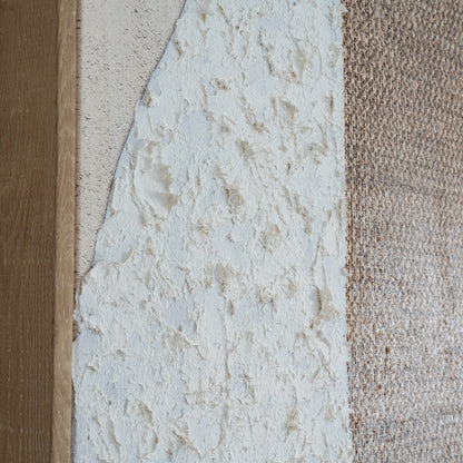 Monodendri Textured Woven Plaster Hand Painted Canvas In Frame