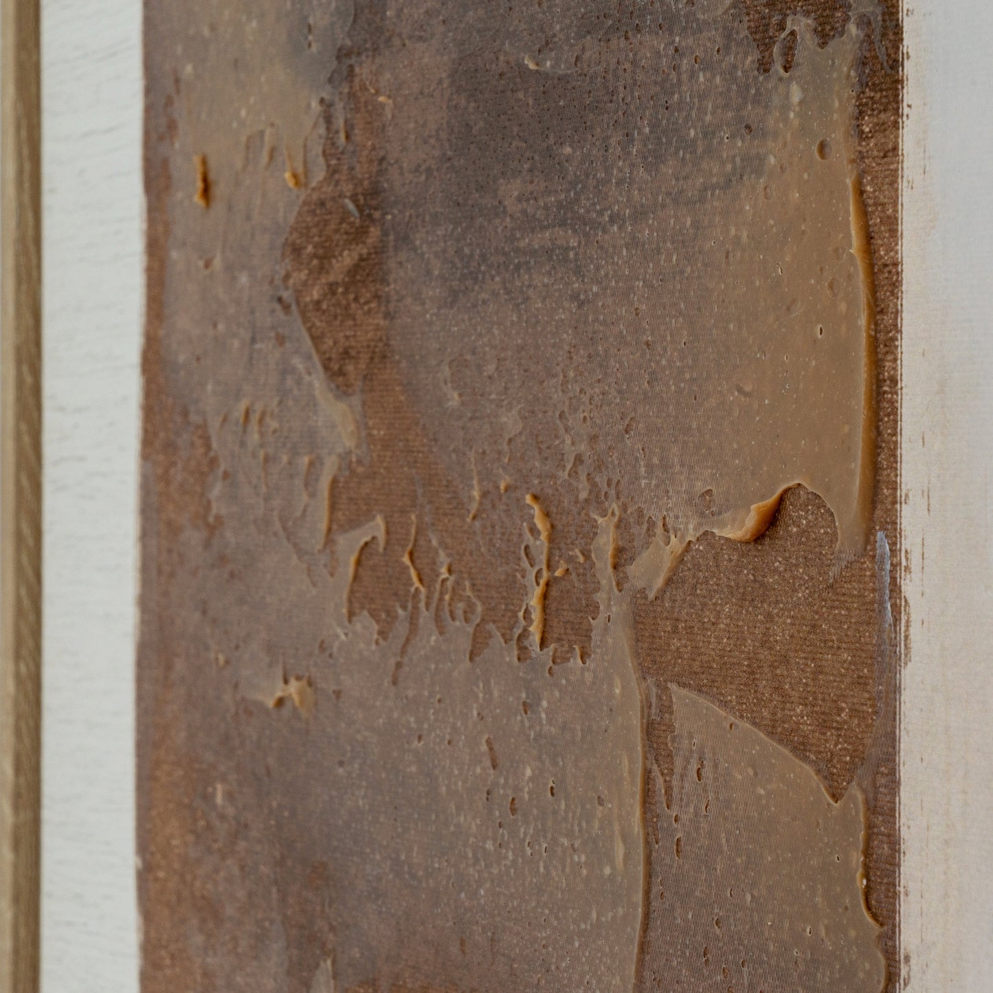 Arachova Brown Patchwork Hand Painted Canvas In Frame