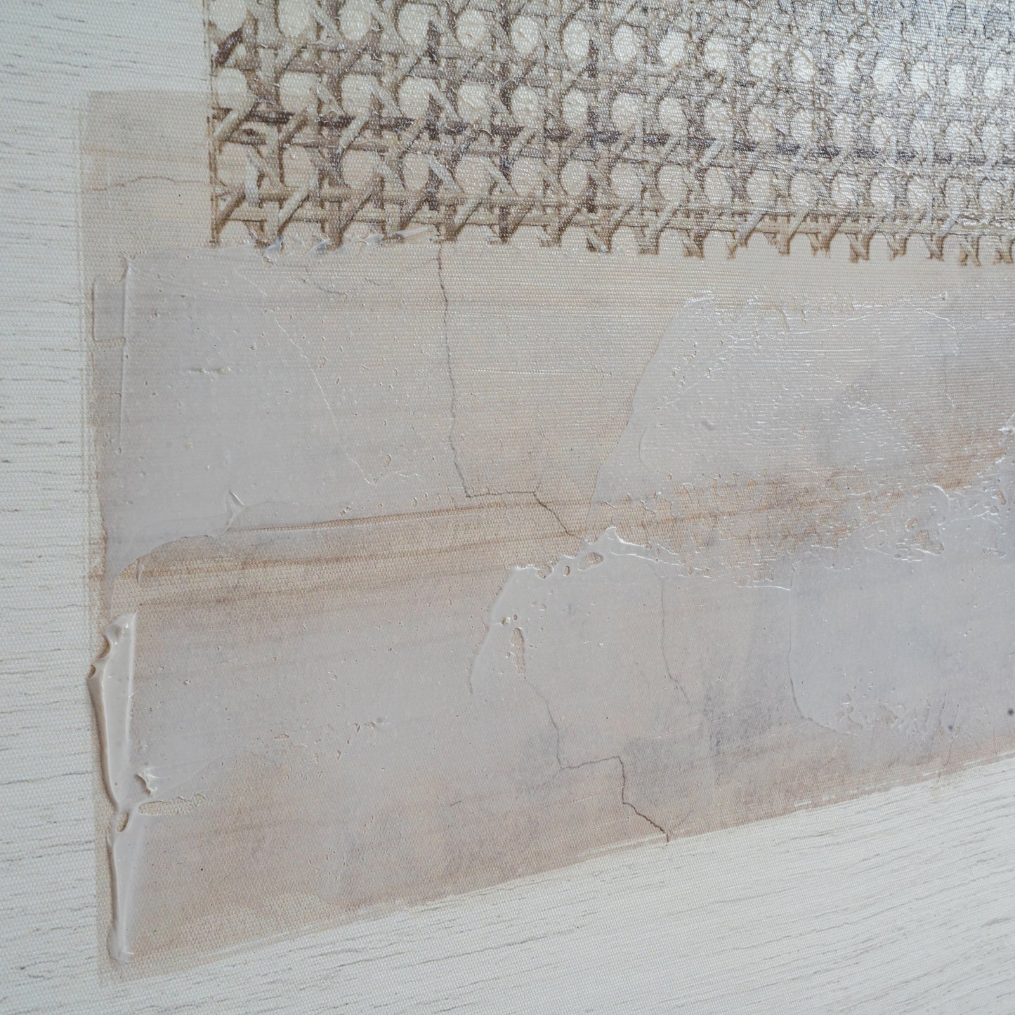 Arachova Brown Patchwork Hand Painted Canvas In Frame