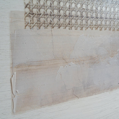 Arachova Brown Patchwork Hand Painted Canvas In Frame