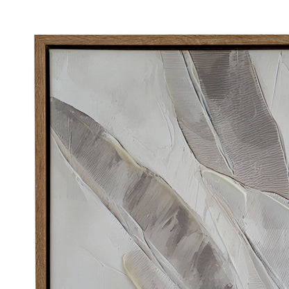 Frikes Muted Tones Abstract Botanical Hand Painted Canvas In Frame