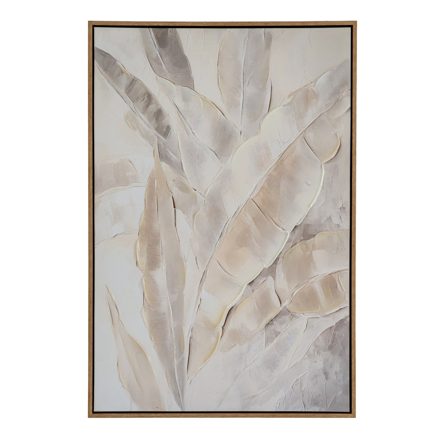 Frikes Muted Tones Abstract Botanical Hand Painted Canvas In Frame