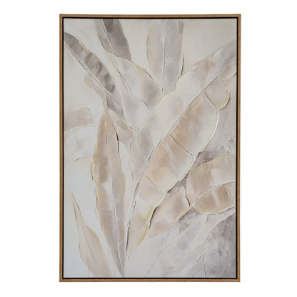 Frikes Muted Tones Abstract Botanical Hand Painted Canvas In Frame