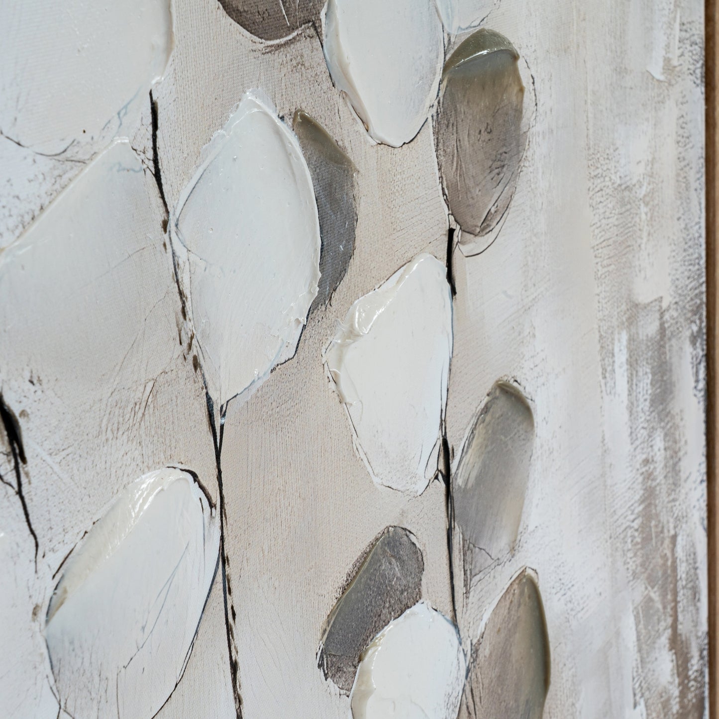 Halki Square Hand Painted Eucalyptus Plant Canvas In Frame