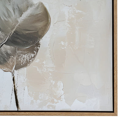 Halki Square Hand Painted Eucalyptus Leaves Canvas In Frame