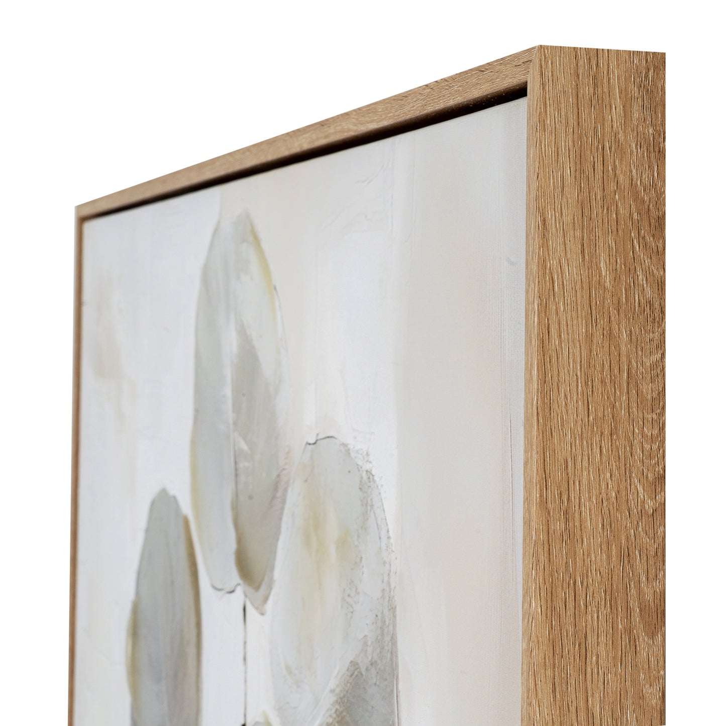 Halki Square Hand Painted Eucalyptus Leaves Canvas In Frame