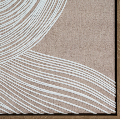 Naousa Coastal White and Cream Line Art In Frame