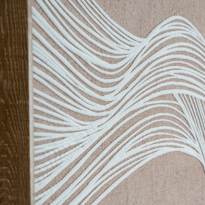 Naousa Coastal White and Cream Line Art In Frame