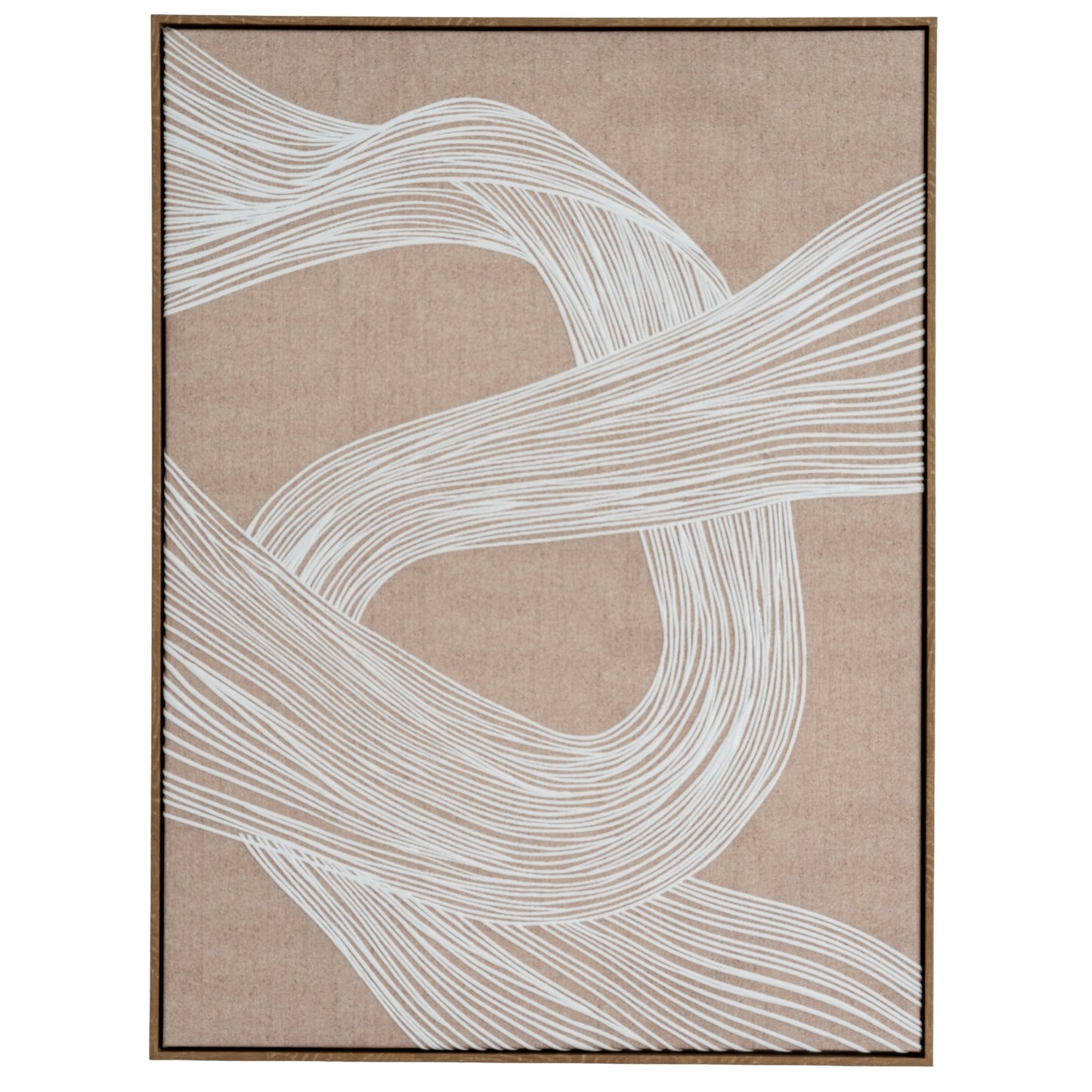 Naousa Coastal White and Cream Line Art In Frame