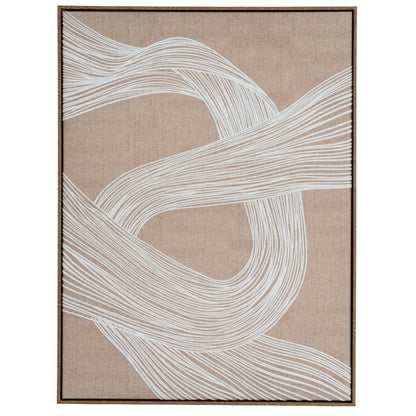 Naousa Coastal White and Cream Line Art In Frame
