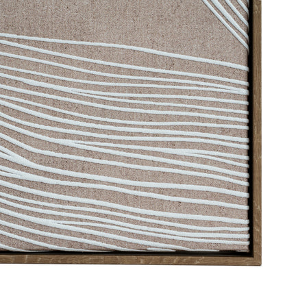 Naousa Coastal Cream and White Line Art In Frame