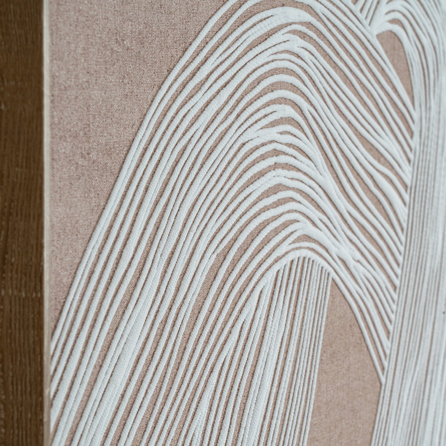 Naousa Coastal Cream and White Line Art In Frame